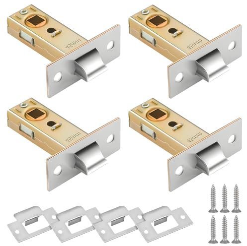 Stainless Steel Tubular Latch for Internal Doors, 45mm High Quality Mortice Lock with Long-Lasting Spring and Corrosion Resistance, Door Latch for Sprung Lever Handles - Versatile Door Catches and Lat