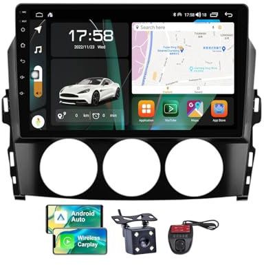 ZZPHKK Android 13 Car Radio mit GPS-Navigationssystem für Mazda MX-5 3 NC 2008-2015 mit DSP Bluetooth 5.0 4G WiFi 2 DIN 9 Zoll QLED Screen Carplay Android Auto mit Lenkradsteuerung DSP(NF-7)