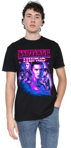 Stranger Things Unisex Strangers Things Season 4 Neon Retro Group Logo Unisex T Shirt T-Shirt (Pack of 1)