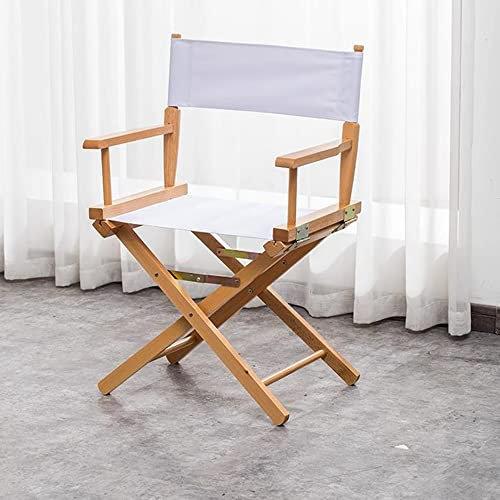 Tragbarer Regiestuhl aus Holz, hoch, zusammenklappbar, mit Leinenrückseite, 61 cm, Make-up-Hocker für Künstler und Friseure (Größe: 44 cm A)
