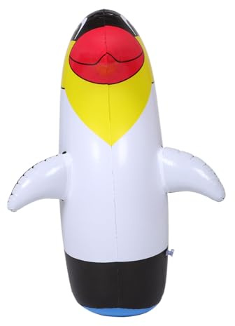 Yardwe Aufblasbarer Pinguin Spielzeug für Kinder mit PVC Material und Leicht Tragbarem Design Niedliche Cartoon Form für Innen und Außenbereiche Zufällige Farbe