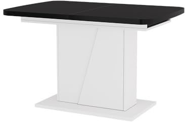Vicco Esstisch Fenaro, Schwarz/Weiß, 120-160 x 80 cm | ausziehbar, ausziehbar mit Einlegeplatte für flexible Tischgrößen