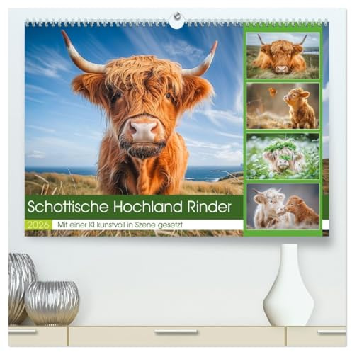 Schottische Hochland Rinder (hochwertiger Premium Wandkalender 2026 DIN A2 quer), Kunstdruck in Hochglanz: Ihre sanfte Natur und ihr ... Bewohnern jeder Landschaft. (CALVENDO Tiere)