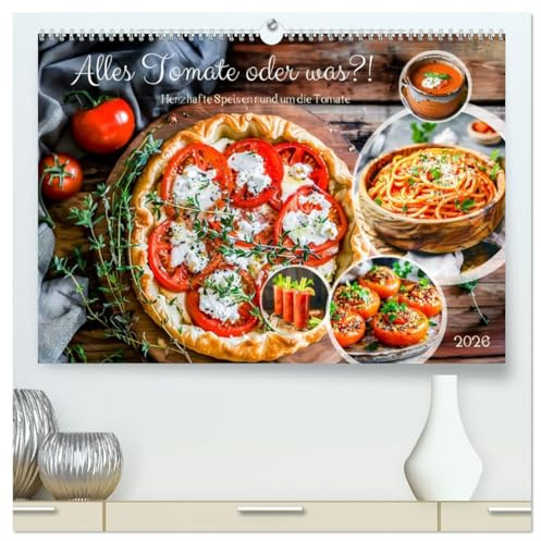 Alles Tomate oder was?! - Herzhafte Speisen rund um die Tomate (hochwertiger Premium Wandkalender 2026 DIN A2 quer), Kunstdruck in Hochglanz: ... für Tomatenliebhaber (CALVENDO Lifestyle)