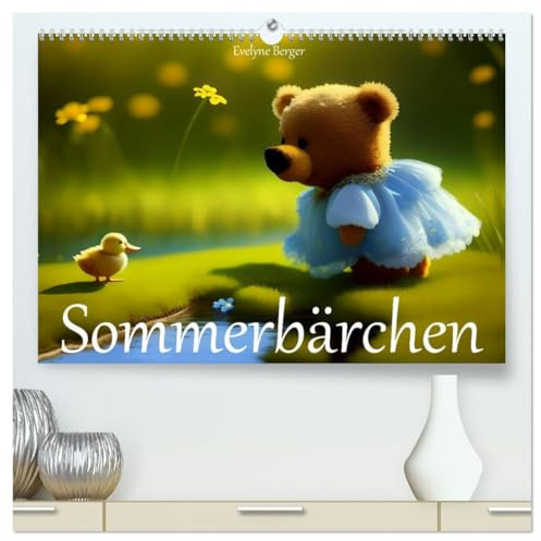 Sommerbärchen (hochwertiger Premium Wandkalender 2026 DIN A2 quer), Kunstdruck in Hochglanz: Ein Sommer mit den kleinen Bärchen in niedlichen Bildern liebevoll gestaltet. (CALVENDO Tiere)