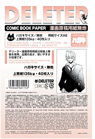 Deleter Comic Book Paper A6 Pastcard Size (135kg)