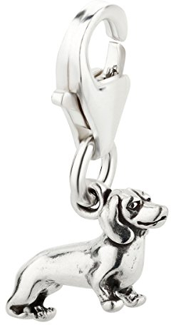Charm Anhänger Hund kleiner Dackel aus 925 Sterling Silber (11 x 8 mm)