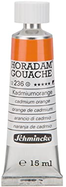 Schmincke - Horadam Gouache, Kadmiumorange, 15 ml-Tube, 12 236 006, feinste Gouache, natürliche Deckkraft, höchst pigmentiert, farbintensiv und matt