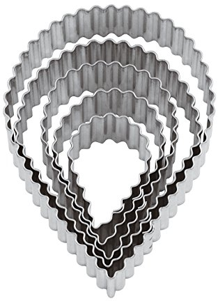 PADERNO überbacken Cutter Tropfen 5 piezas, Silber