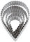 PADERNO überbacken Cutter Tropfen 5 piezas, Silber