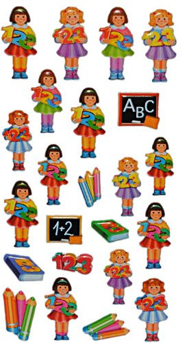 alles-meine.de GmbH 4 TLG. Set 3-D Soft Sticker/Aufkleber - Schulanfang Stifte Schule