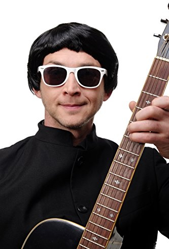 WIG ME UP - Perücke Schwarz Karneval Fasching Pilzkopf Page Mod Britain Pop Herren Damen 1496-P103