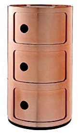 Kartell Componibili, 3 Elements, Kupfer, Runde Basis