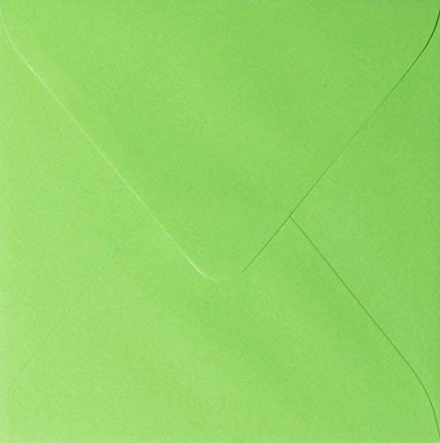 25 Quadratische Briefumschläge 15,5 x 15,5 cm 155 x 155 mm Hell Grün Verschluss: feuchtklebend Grammatur: 120 g/m²