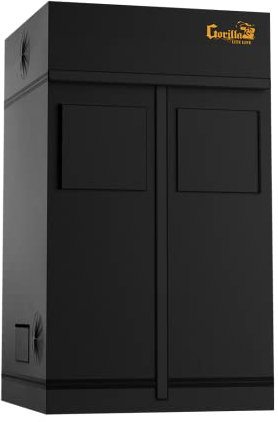 Gorilla Grow Tent Lite Line 120x120x200cm (4x4), Tallest, Professional Canvas with EZ Clean Diamond Reflective Interior, Strongest Zippers, All-Steel Poles for Growing Indoors, California Company