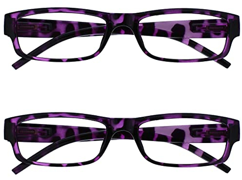 The Reading Glasses Company Die Lesebrille Unternehmen Lila Schildpatt Leicht Komfortables Leser Wert 2er-Pack Herren Frauen RR32-5 +1,50