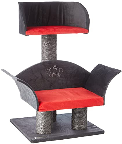 Kerbl Pet Lounge Deluxe - Árbol para Gatos (70 cm), Color Gris y Rojo