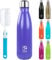 BOGI Insulated Water Bottles,500ml Metal Water Bottle,Leakproof Stainless Steel Water Bottle Keep Hot and Cold Water Bottle Bike Gym Sports Water Bottle for Girls Kids with Cleaning Brush(Purple)