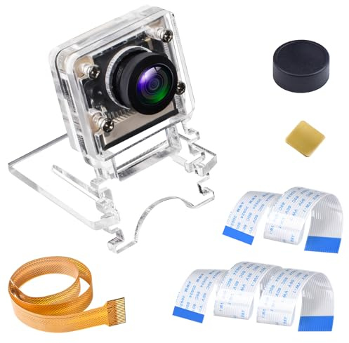 Smraza Raspberry Pi Module caméra 5 mégapixels 1080p OV5647 capteur Mise au Point réglable caméra Grand Angle Fish-Eye pour lentilles Webcam vidéo Raspberry Pi 3 B +, B 3, 2 B, zéro