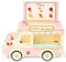 Le Toy Van - ME083 - Lernspielzeug-Eiswagen für Kinder aus FSC-Holz, 3 Jahre, 26 x 12 x 19 cm, zum Spielen mit Puppen, Dach zum Öffnen, Gefrierschrank, Eistüten inklusive
