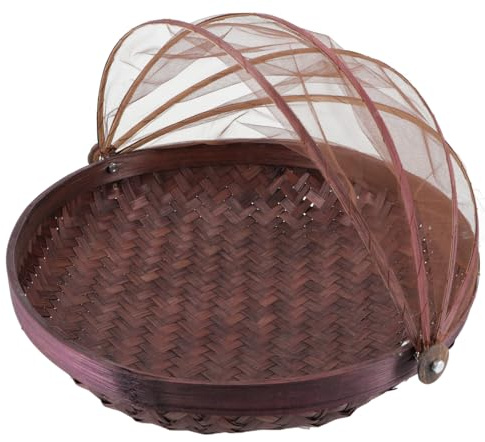 GURU SHOP Fliegenschutz Obstkorb - Dunkelbraun, Size:25 cm Ø