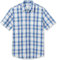Amazon Essentials Men's Regular-Fit Short-Sleeve Poplin Shirt, Blue Checked, L