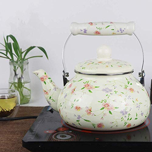 Bollitori da fornello Fondo Piatto Addensato Smalto da 2,5 Litri Bollitore Piccolo Bollitore per Acqua Fornello a induzione Gas Universale