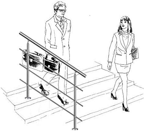 CGF-Haltegriff Handlauf, 304 Edelstahl verstellbare Treppenschiene, mit Bodenmontage, 3 Querstangen, für den Innen- und Außenbereich Balkonhöhe: 85 cm - Länge: 100 cm / 120 cm