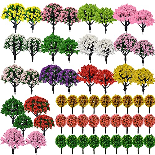 Woohome 60 Pz Árboles en Miniatura, Árboles Modelo Mezclados Decoración para Modelo en Miniatura Modelo Árbol Diorama para DIY Paisaje