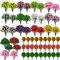 NA Woohome 60 Pz Modello Alberi Albero Modello Misto, Albero Modello Miniatura Misto Colori Misto Treno Albero Alberi Scenari Ferroviario per Lo Scenario Fai da Te Paesaggio (Stile 1)