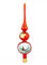 Polish Gallery Weihnachtsbaumspitze Spitz Glas geblasen, handdekoriert Gold/Silber Verzierungen (33 cm, rot matt)