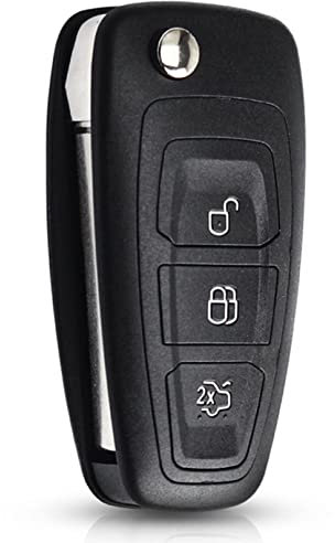 Kelay 3 button Ford Key Fob Cover Replacement for Ford Transit Focus Fiesta Mondeo Connect Custom Tourneo Galaxy Kuga MK8 Remote Car Key Shell Case