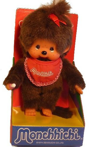 alles-meine.de GmbH Mädchen MONCHICHI MONCHHICHI Girl 20 cm rotes Lätzchen Schleife Kinderland