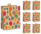 PremiumLine Geschenktaschen 6 Stück edle Geschenktüten Papier Tragetasche aus robustem Kraftkarton DIN A5 Geburtstag Geschenkbeutel Medium 18x23x10cm mit farbiger Kordel und Anhänger