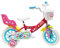 Vélo ATLAS Mädchen Peppa Pig Fahrrad 12 Zoll mit 1 Bremse, Korb Vorne, Puppentür Hinten, Schmutzschutz, Gehäuse und Stabilisatoren, Puppenträger, Schmutzfänger, Fuchsia, 12''
