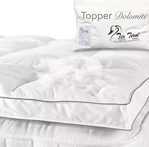 Topper für Matratze aus Gänsedaunen Tex Tirol © Dolomiti 50 % Gänsedaunen / 50 % Gänsefedern - Einzelbett 90 x 200 cm