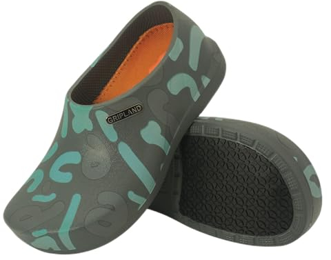 GRIPLAND wasserdichte Chef Schuhe Küche Garten rutschfest Clog Zufälliges Alphabet 42.5 EU