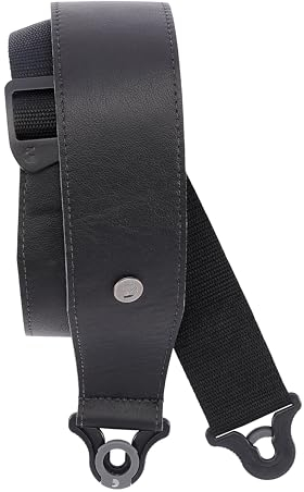 D'Addario Accessories Auto Lock Gitarrengurt - Gitarrengurt mit Verschluss - Locking Guitar Strap - Schwarz, Leder