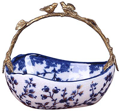 OQHAIR Fruit Bowls Panier à Pain de Fruits en céramique Chinoise Salon créatif Exquis Bol de Fruits Maison Table Basse décoration Ornements Fruit Basket