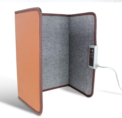 FISHTEC - Panneau Chauffant 3 Faces Pliant - Trois Niveaux 45 55 65°C Avec Télécommande Minuterie - Fonction Chauffe Pieds Chauffage DAppoint Bureau Salon Chambre