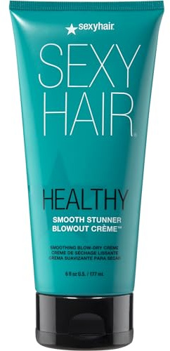 SexyHair Healthy Smooth Stunner Blowout Crème, 6 oz | Nourishes Dry Hair | Provides Added Moisture | Sealing Hair Cuticle
