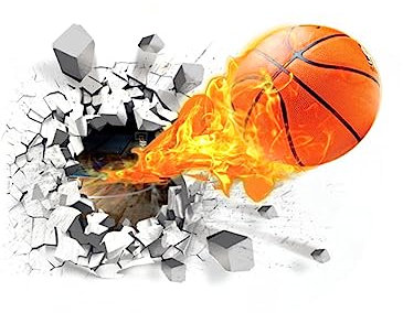 DOITOOL 3D Basketball Sports Wall Sticker Decal Boys and Girls Room Wall Decor Mural Living Room Decor