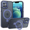 BENTIACC Handyhülle iPhone 12 Hülle, iPhone 12 Pro Hülle, mit Unsichtbarer Ständer, mit Mag-Safe, Militärschutz, [Transluzente Matte] Anti-Fingerabdruck hülle iPhone 12/12 pro 6,1 Zoll (DunkelBlau)