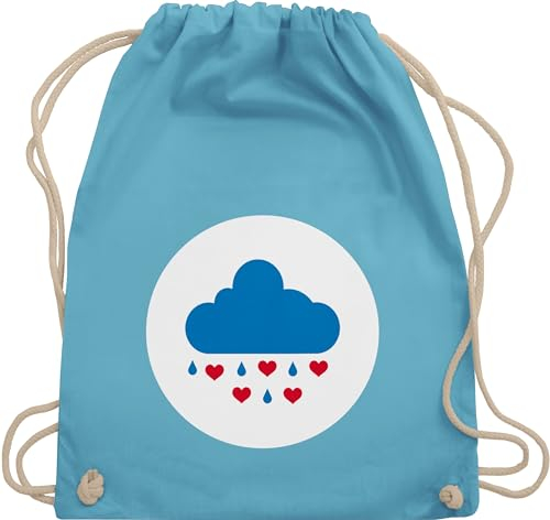 Shirtracer Turnbeutel Rucksack - Karneval & Fasching - Taschen - Glücksbär Wolke I Glücksbärchi Wolken Himmel I Fastnacht I Fasnacht I Fasnet - Unisize - Hellblau - karnevalsbeutel faschings