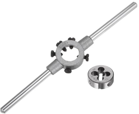 QUARKZMAN Schneideisen und Schneideisen Zubehör 25x9mm(M7-9)/5/16-18UNC HSS | Runde Schneideisen Set, Schneideisen Reparaturwerkzeug