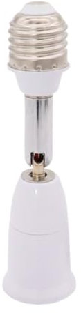 Navna Adaptador extensor de enchufe de bombilla E26/E27 de 180 grados flexible E26/E27 a E26/E27, base ajustable de 180 grados