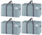 VENO 4 Pack Moving Bags, Moving Supplies, College Packing Storage Boxes with Lids Alternative, Heavy Duty Totes, Extra Large, Sturdy Handles, Zipper, for Packaging (Light Blue Matte, 4 Pack)
