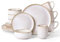 Homikit Dinner Set for 4, 16-Piece Reactive Glaze Kitchen Dinnerware Sets, Elegant Stoneware Included Plates Bowls and Mugs, Non-Scratch & Sturdy, Dishwasher & Microwave Safe, Cappuccino Beige
