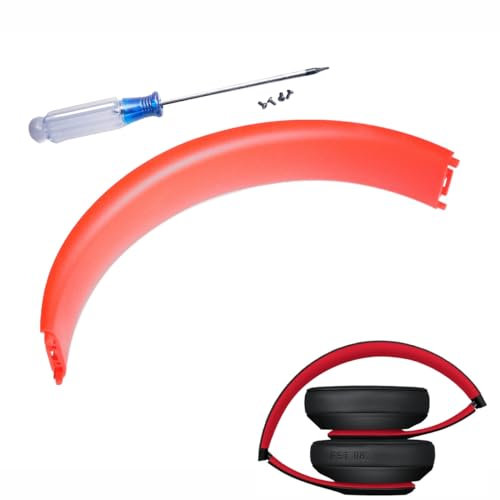 Replacement Studio 3 Top Headpad + Screwdriver (1 Piece) + Screws (4 Pieces) Compatible for Beats Studio3 Wireless Studio 2.0 Wired Wireless Headphones (Red 1 Set)