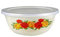 KYEQATY Vintage Enamel Bowl with Lid Nostalgic Chinese Style Salad Bowls for Dinner Bowls with Flower Pattern 6.3 Inch Rose Style Home Garden Accessory